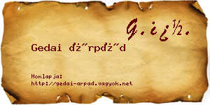 Gedai Árpád névjegykártya